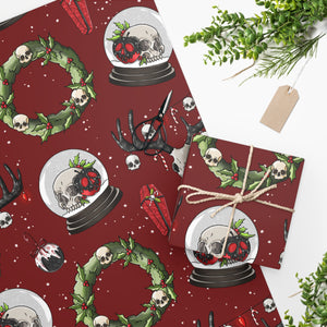 Haunted Holidays Red Wrapping Paper