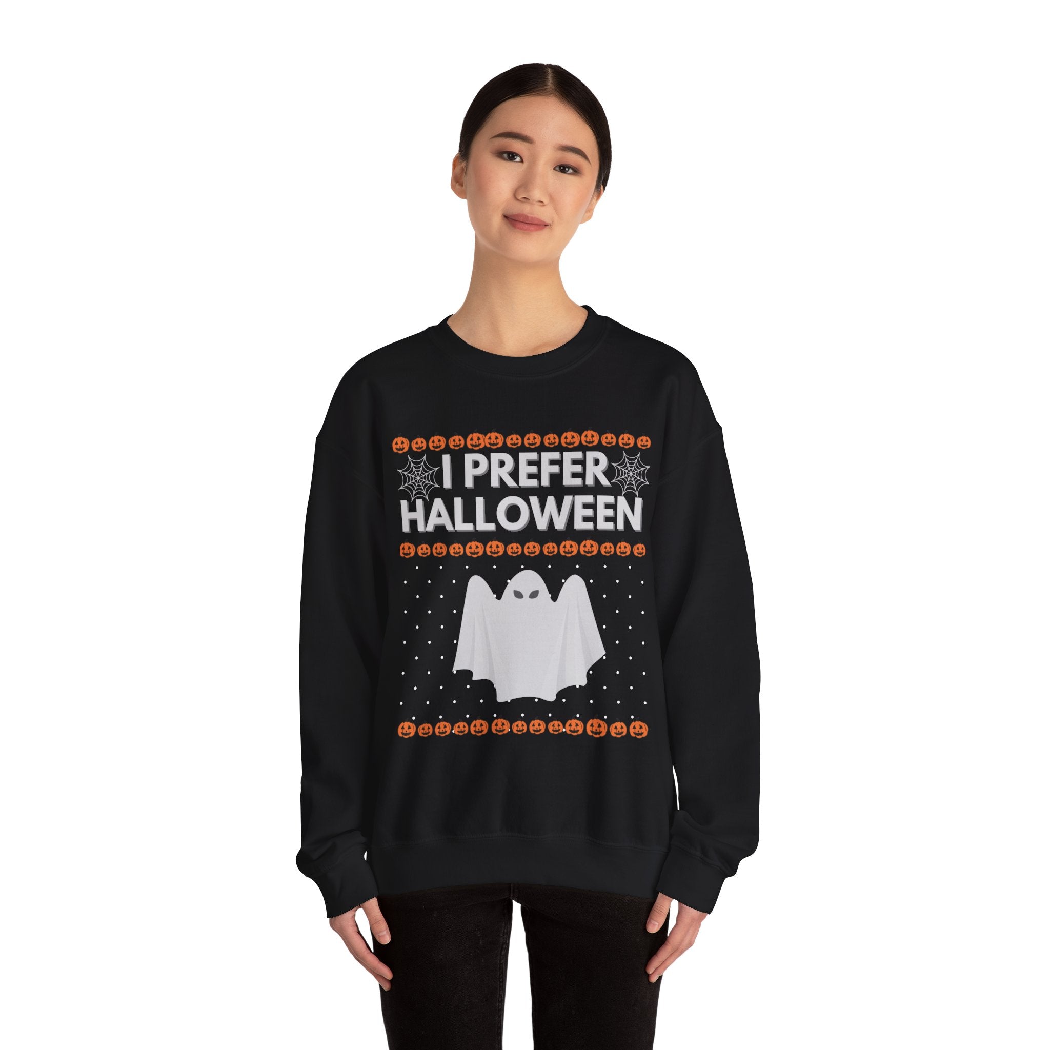 I Prefer Halloween Ugly Christmas Sweater