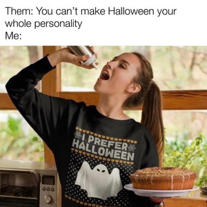 I Prefer Halloween Ugly Christmas Sweater