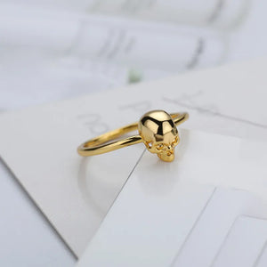 Gold Stainless Steel Skull Ring