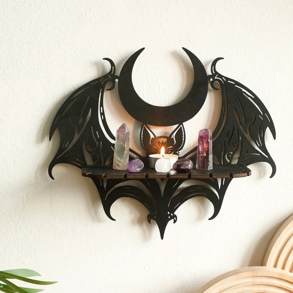 Moonlit Bat Gothic Shelf