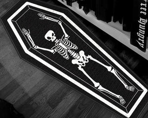 Eternal Rest Skeleton Coffin Rug