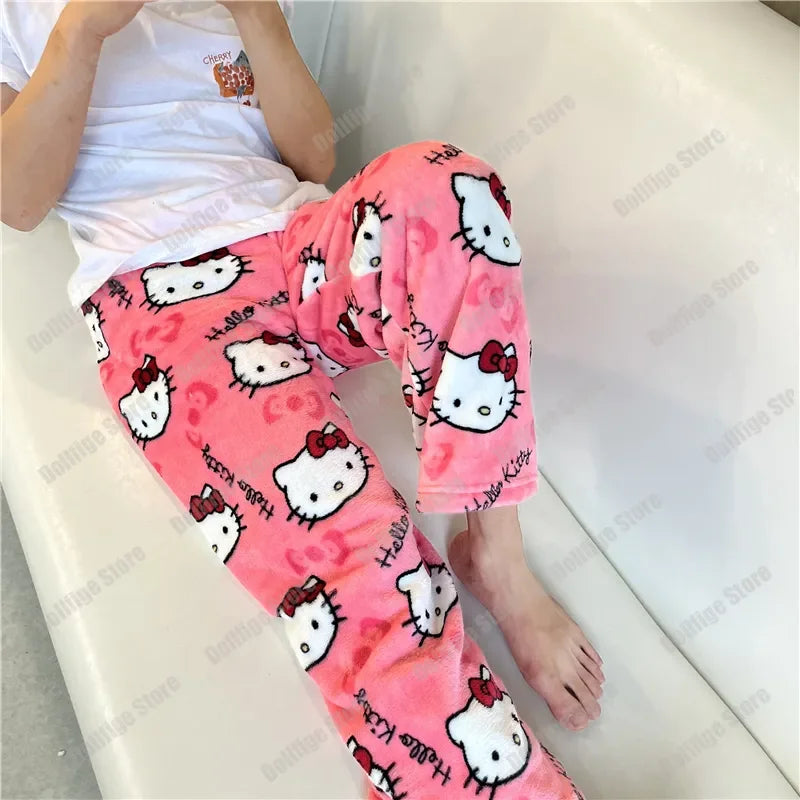 Spooky Kitty Halloween Flannel Pants – Cozy Sanrio Hauntwear