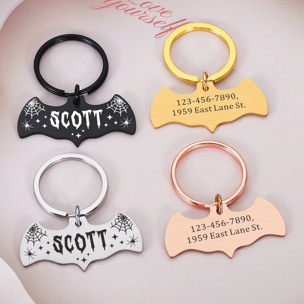 Bat Wing Personalized Pet Tag