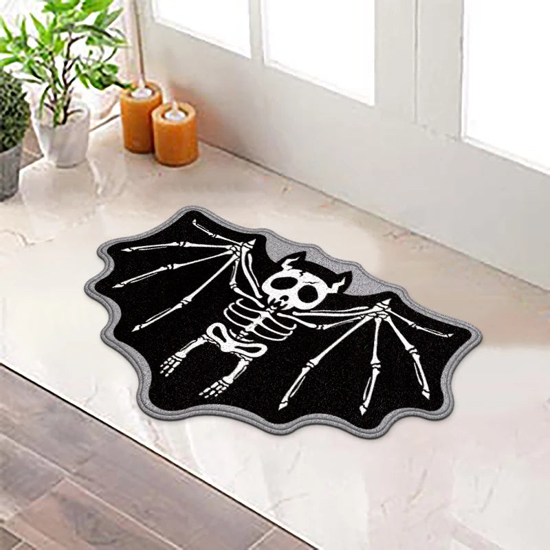 Haunted Skeletal Batty Non-slip Door Mat