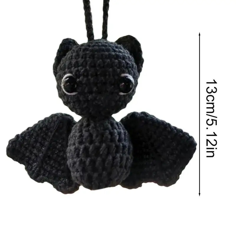 Handmade Gothic Bat Rear View Mirror Crochet- Unique Car Accessory