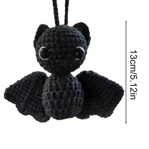 Handmade Gothic Bat Rear View Mirror Crochet- Unique Car Accessory