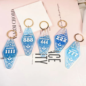 Lucky Number Iridescent Keychain