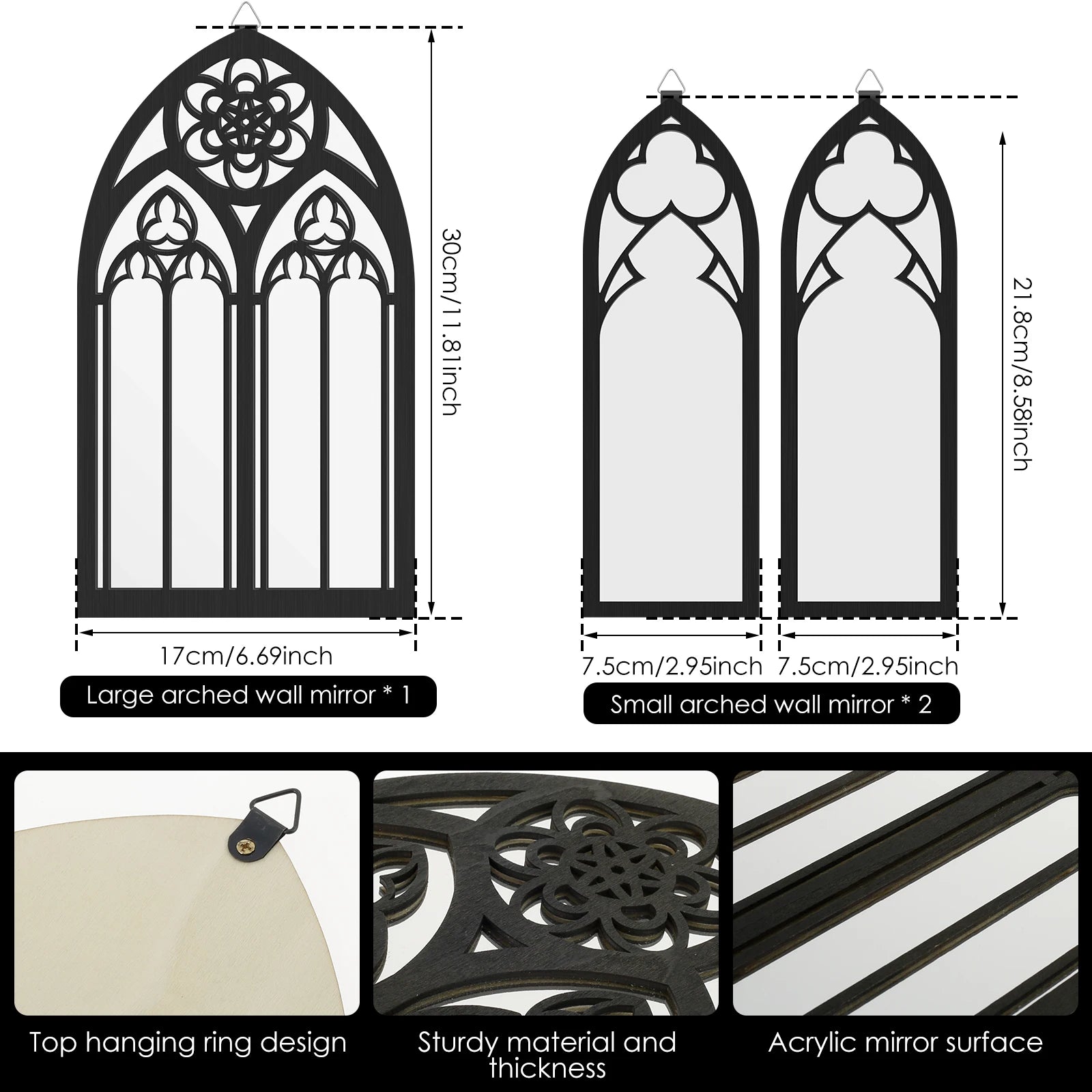 Cathedral Arch Gothic Mirror – Vintage Wall Decor for Bedroom & Home