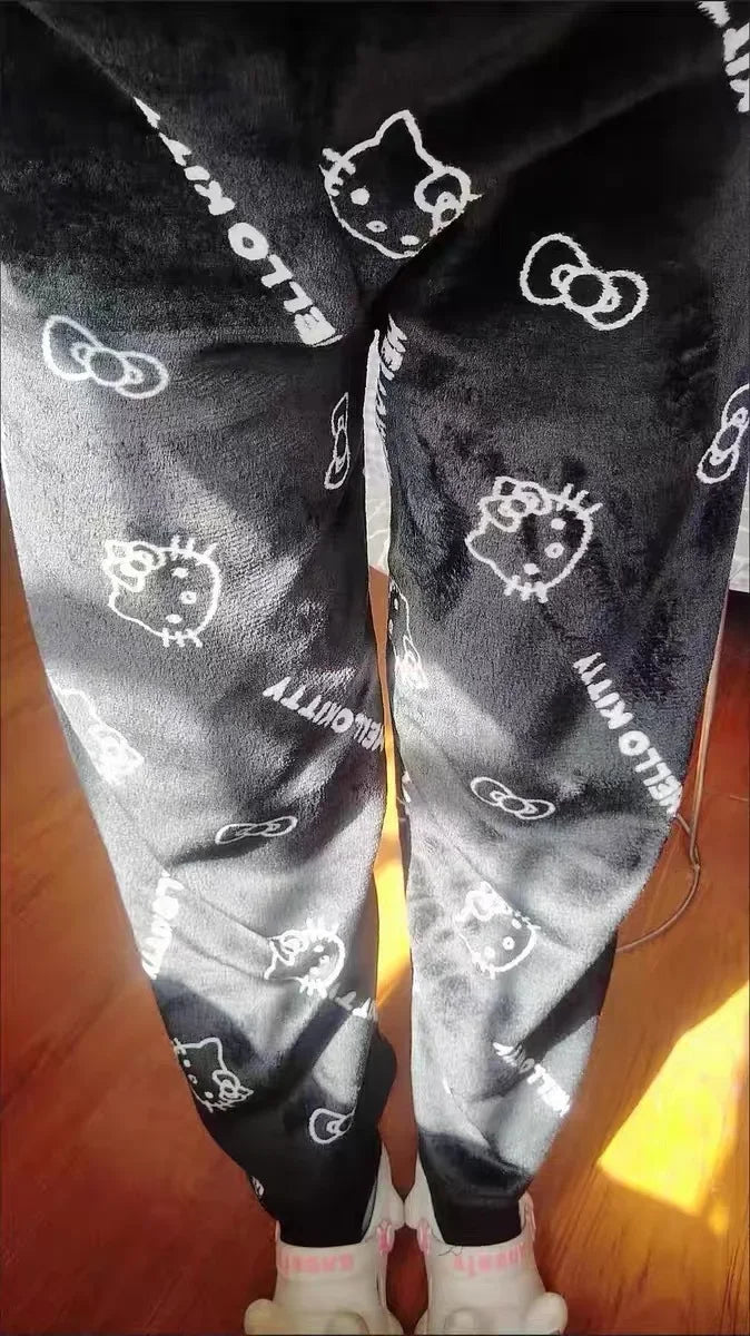 Spooky Kitty Halloween Flannel Pants – Cozy Sanrio Hauntwear