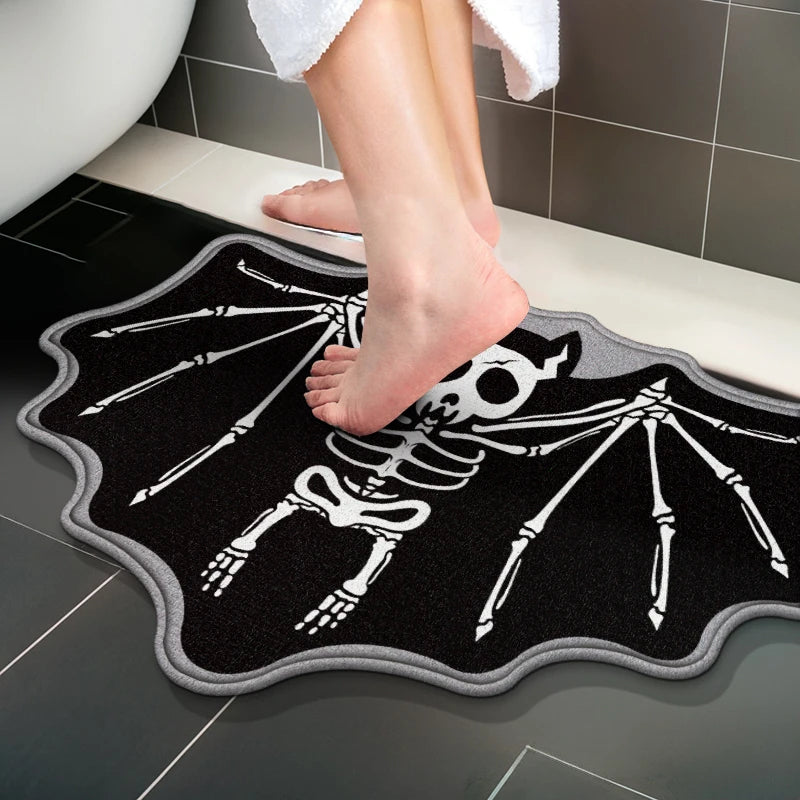 Haunted Skeletal Batty Non-slip Door Mat