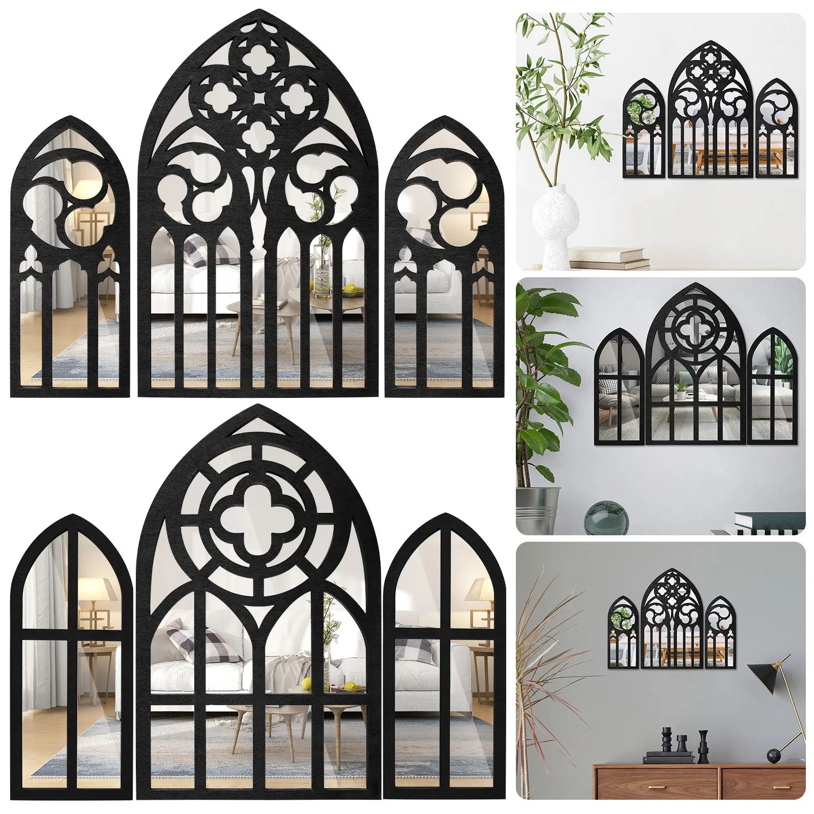 Cathedral Arch Gothic Mirror – Vintage Wall Decor for Bedroom & Home