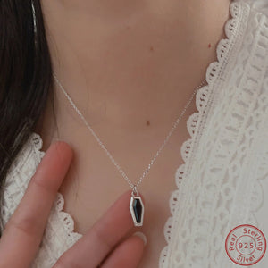 925 Sterling Silver Vampire Coffin Necklace