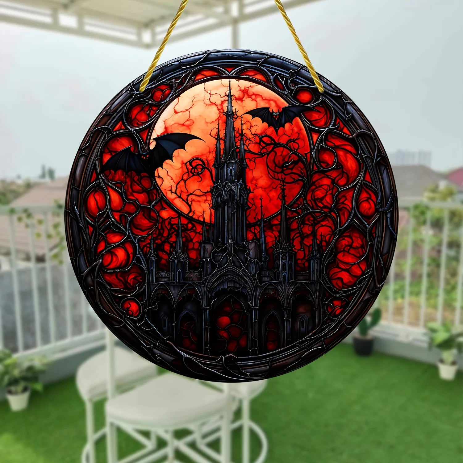 Gothic Castle Moonlit Suncatcher