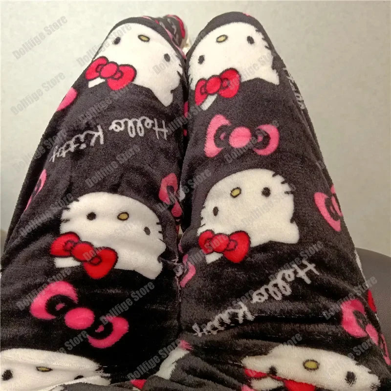 Spooky Kitty Halloween Flannel Pants – Cozy Sanrio Hauntwear