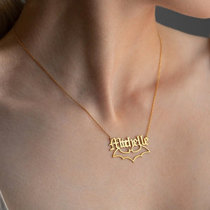 Personalized Gothic Bat Necklace