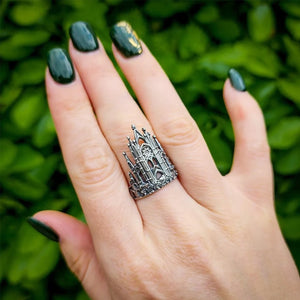 Vintage Gothic Castle Adjustable Ring