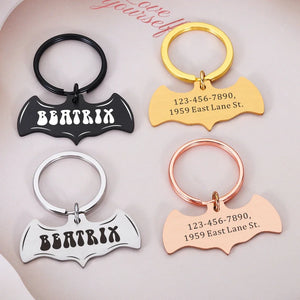 Gothic Bat Custom Pet ID Tag- Free engraving