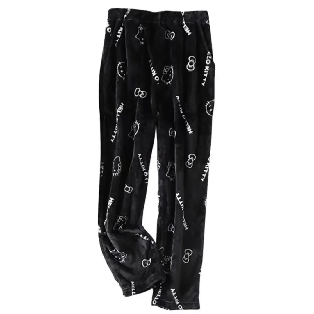 Spooky Kitty Halloween Flannel Pants – Cozy Sanrio Hauntwear