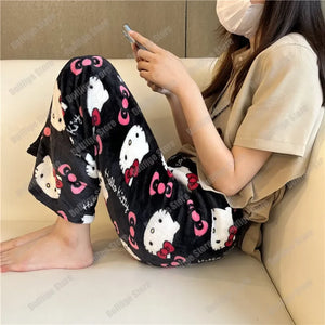 Spooky Kitty Halloween Flannel Pants – Cozy Sanrio Hauntwear