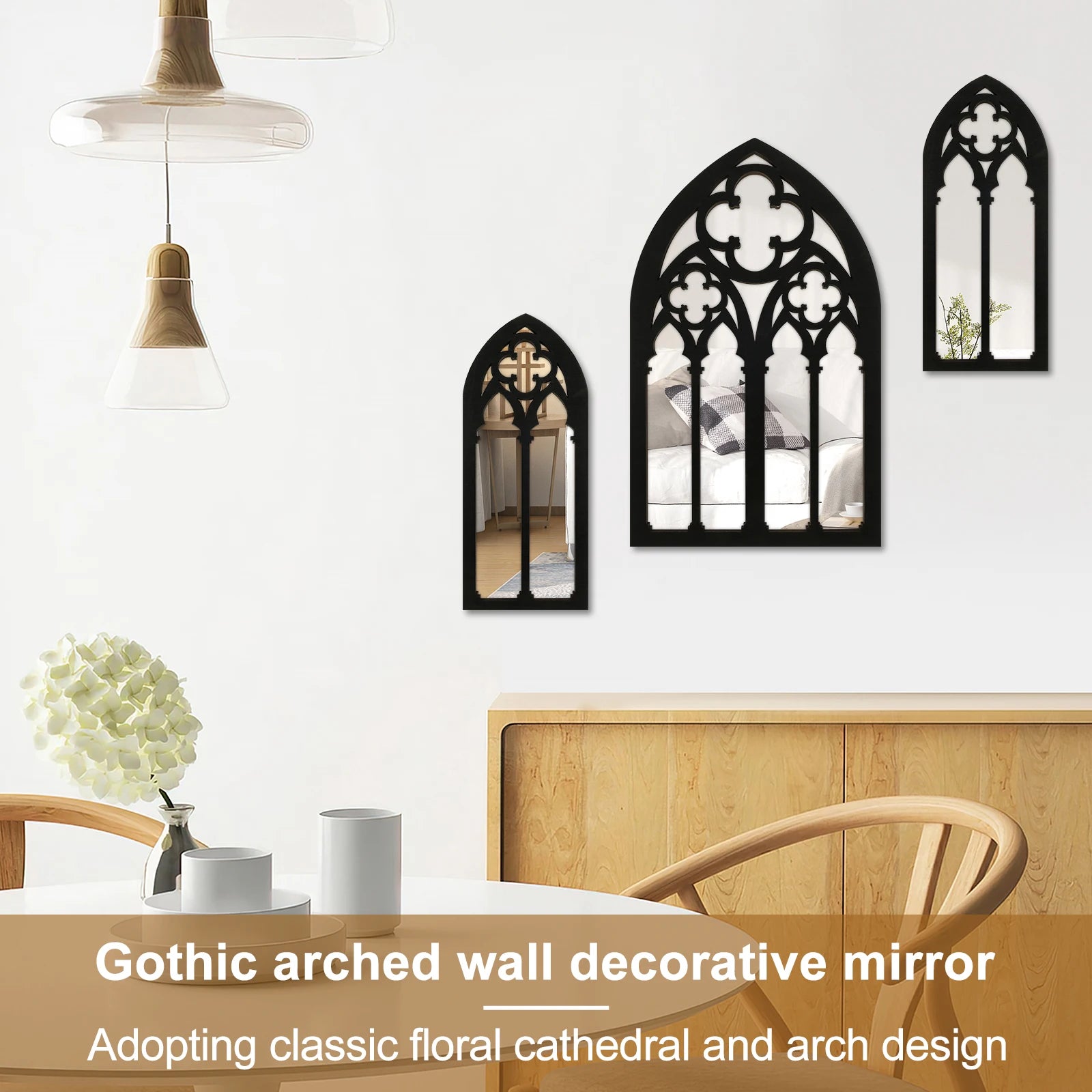 Cathedral Arch Gothic Mirror – Vintage Wall Decor for Bedroom & Home