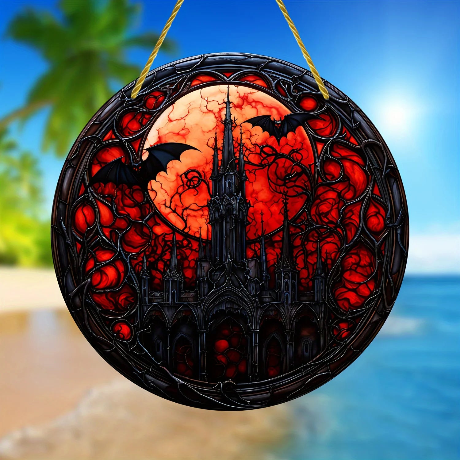 Gothic Castle Moonlit Suncatcher