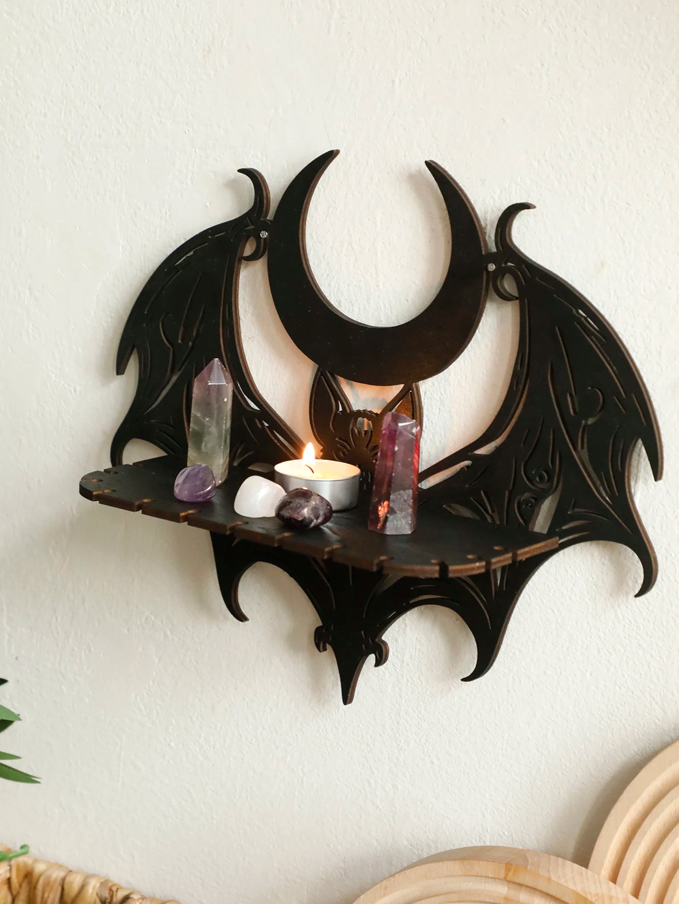 Moonlit Bat Gothic Shelf