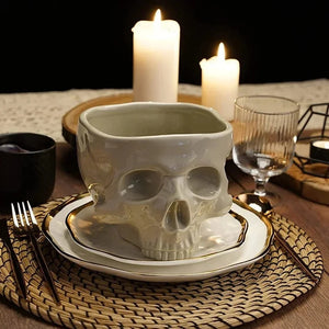 Porcelain Gothic Dining Skull Bowl