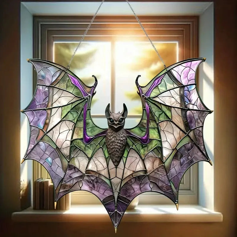 Moonlight Window Bat Nocturnal Bat Window Art