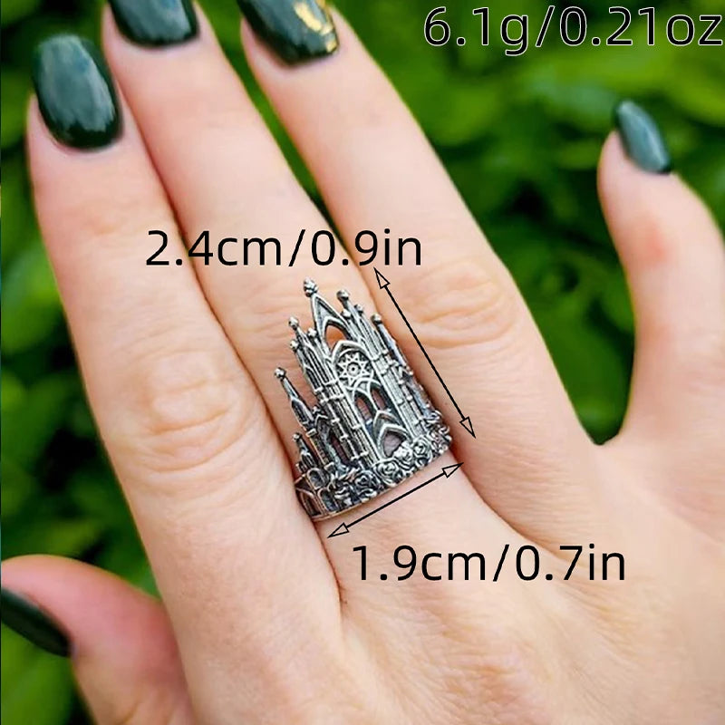 Vintage Gothic Castle Adjustable Ring