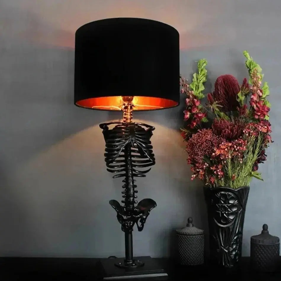 Black Skeleton Anatomical Gothic Homeware Table Lamp - Mermaid Venom