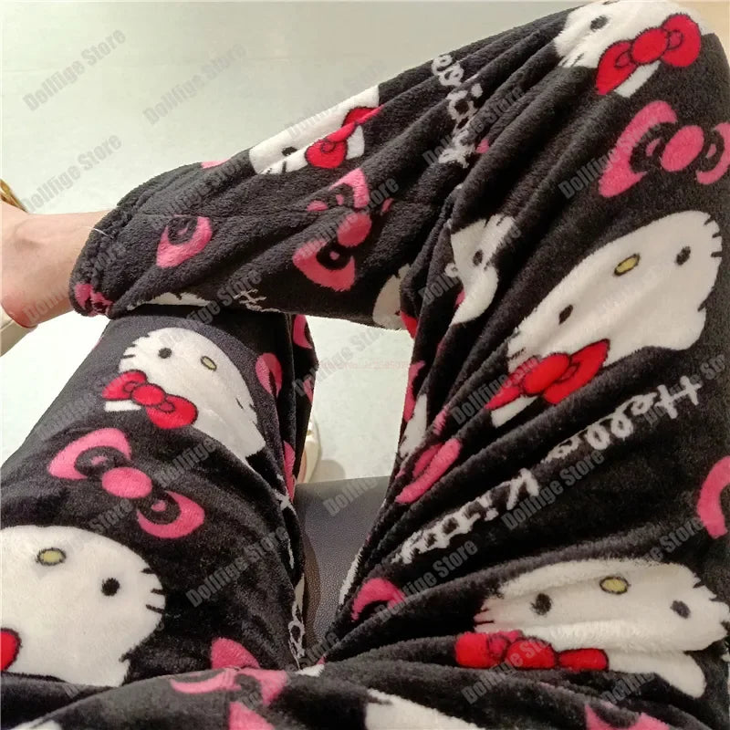 Spooky Kitty Halloween Flannel Pants – Cozy Sanrio Hauntwear