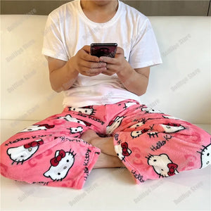 Spooky Kitty Halloween Flannel Pants – Cozy Sanrio Hauntwear