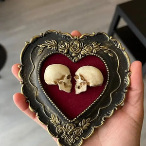 Till Death Skull Art – Framed Resin Skulls Romantic Gothic Wall Decor