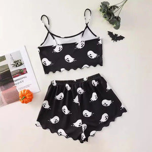 Skeleton Skull Print Camisole and Shorts Pajama Set