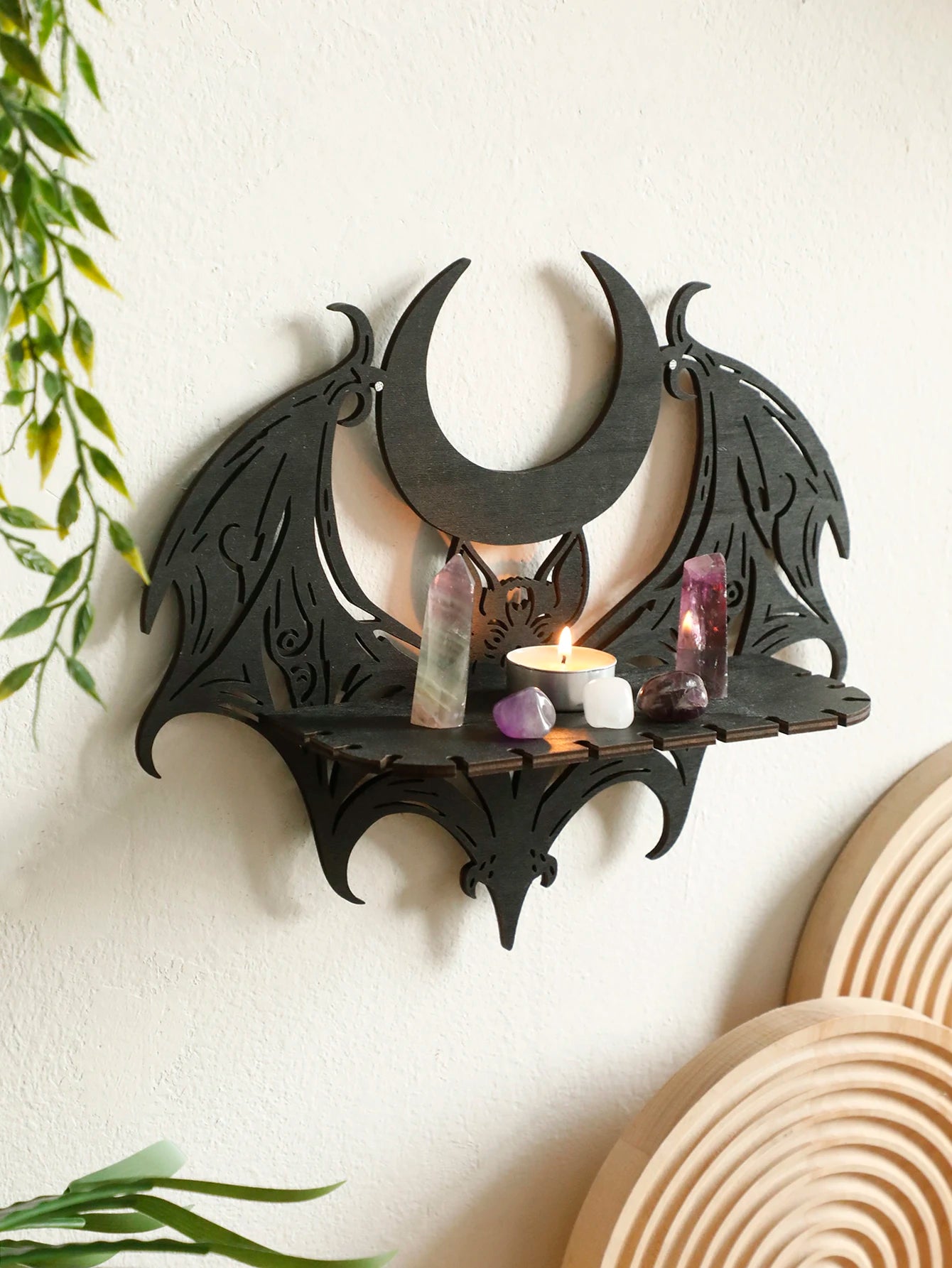 Moonlit Bat Gothic Shelf