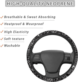 Black Cobweb Car Steering Universal Wheel Cover