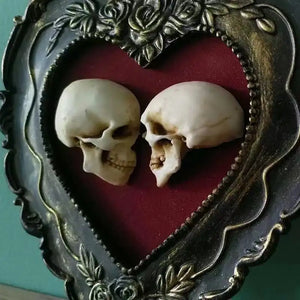 Till Death Skull Art – Framed Resin Skulls Romantic Gothic Wall Decor