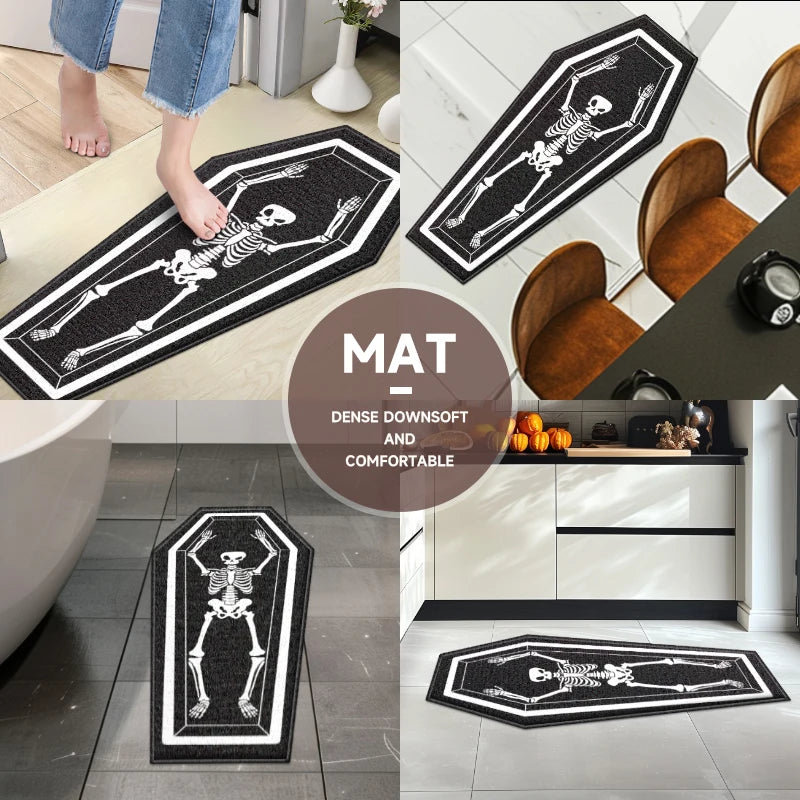 Eternal Rest Skeleton Coffin Rug