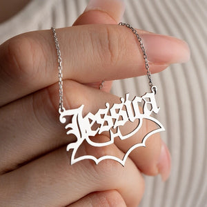 Personalized Gothic Bat Necklace