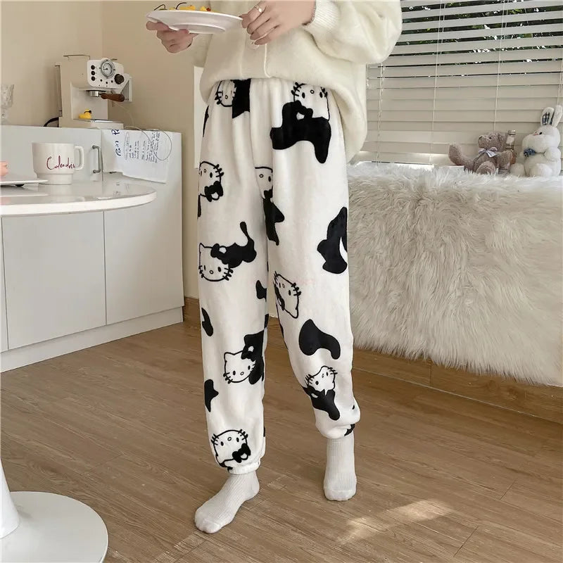 Spooky Kitty Halloween Flannel Pants – Cozy Sanrio Hauntwear