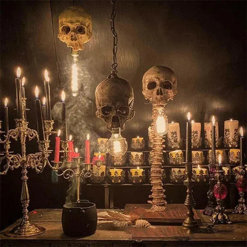 Creepy Spinal Resin Skull LED Lamp - Mermaid Venom