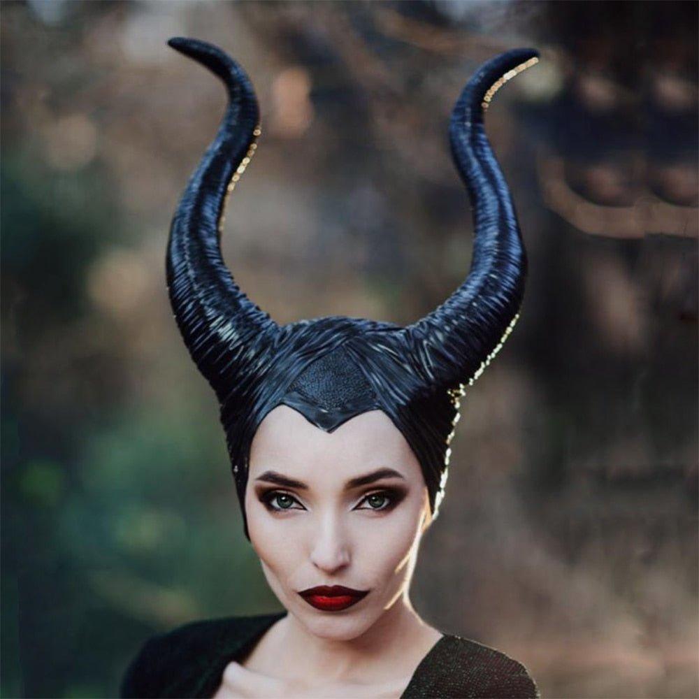 Evil Queen Latex Maleficent Cosplay Costume Horns