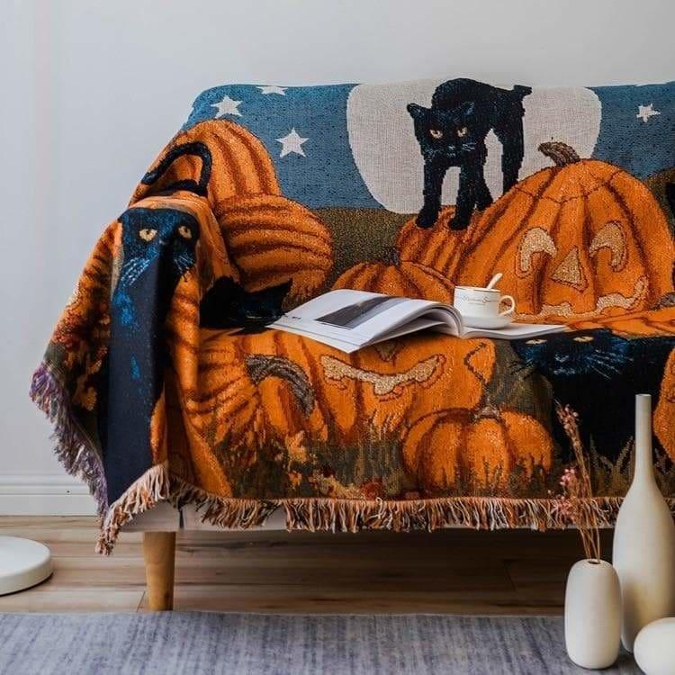 Halloween Tassel Throw Blanket