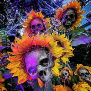 Haunted Halloween Sunflower Skulls - Mermaid Venom