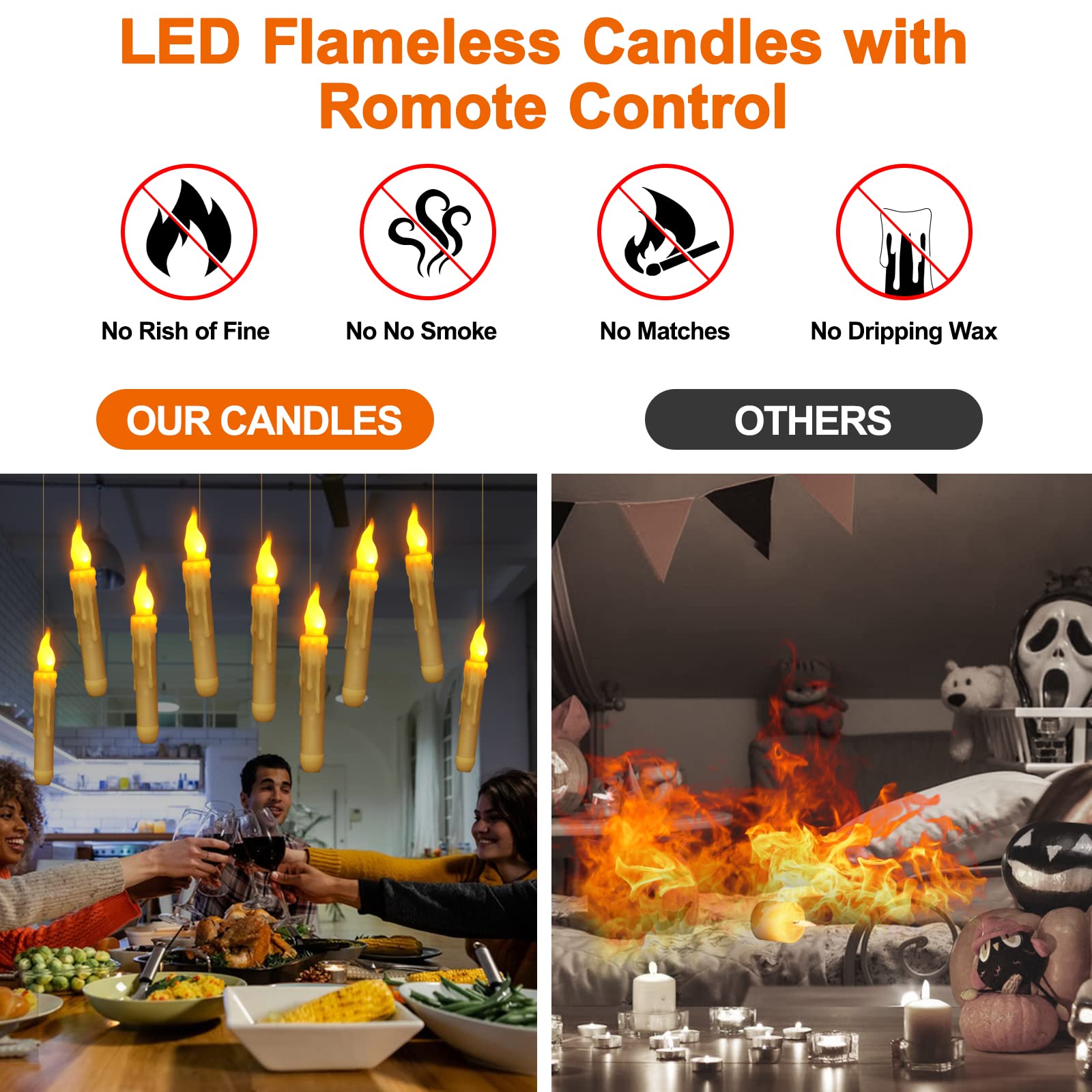 LED Floating Flameless Candles with Magic Wand Remote - Mermaid Venom