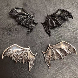 Metal Bat Wings Hair Barrettes (2pc) - Mermaid Venom