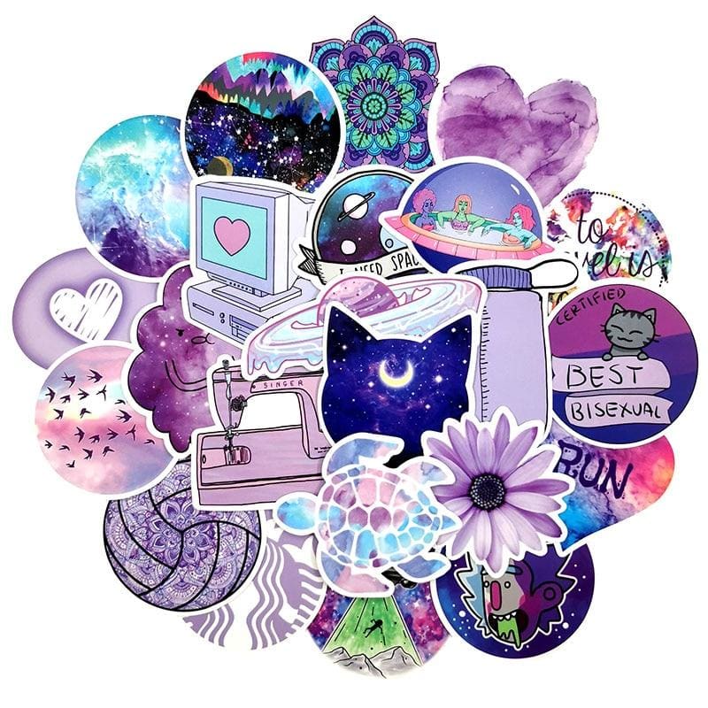 Purple Galaxy Dream Stickers - Mermaid Venom