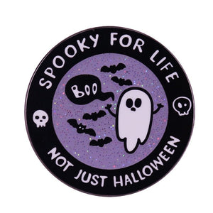 Spooky For Life Not Just Halloween Glitter Lapel Pin - Mermaid Venom